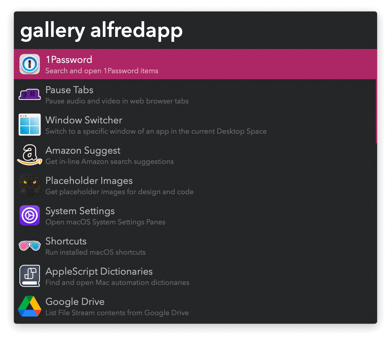 Searching for alfredapp workflows
