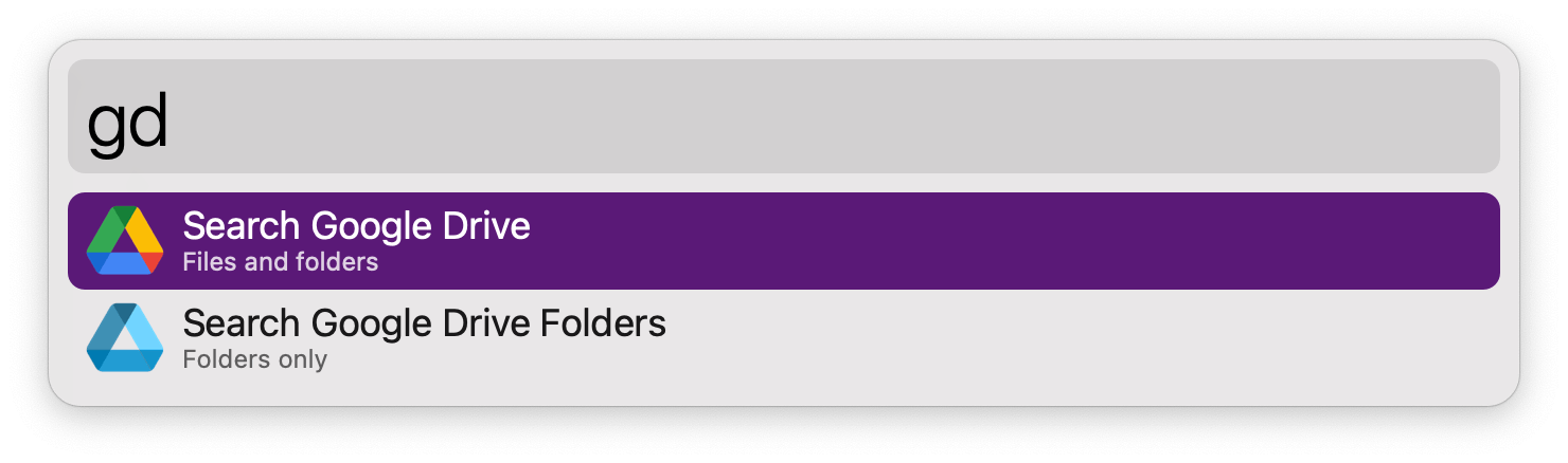 Alfred search for gd
