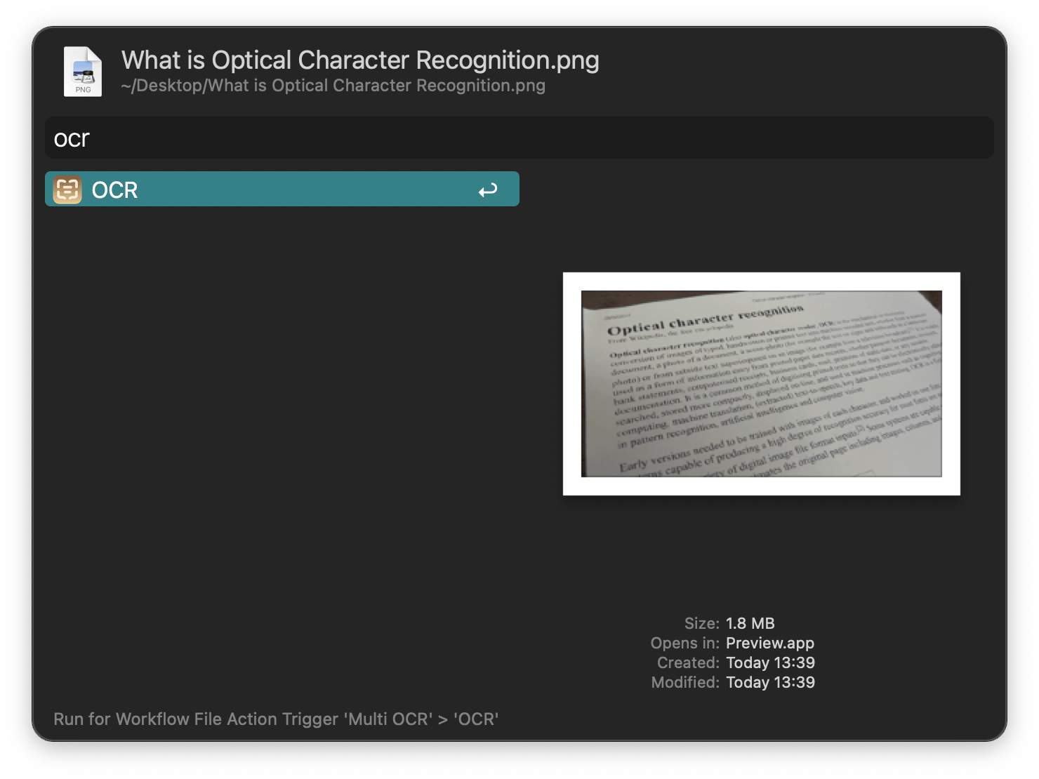 Running OCR on image