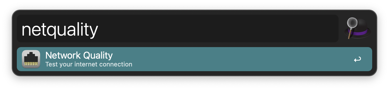 Alfred search for netquality