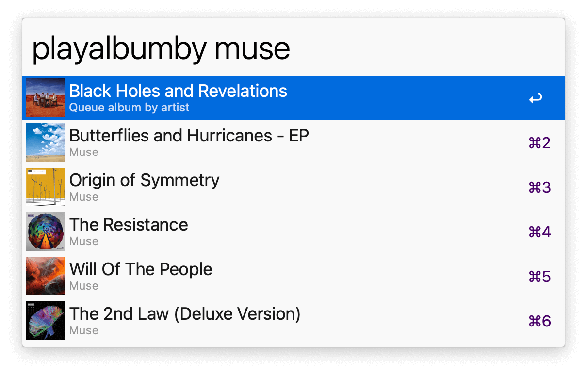 Alfred search for playalbumby muse