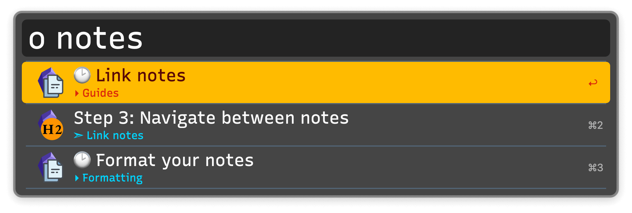 Searching notes