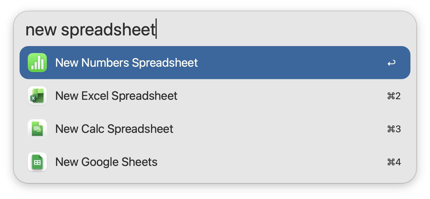Filtering app results by document type