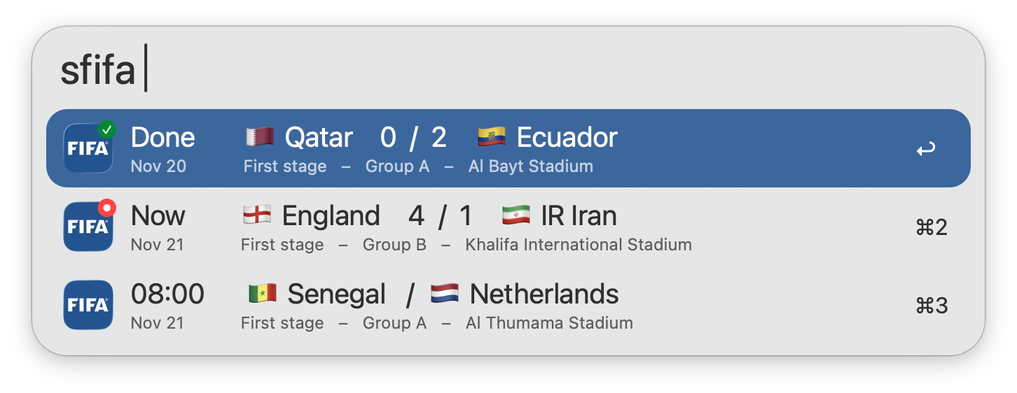 Using the sfifa keyword