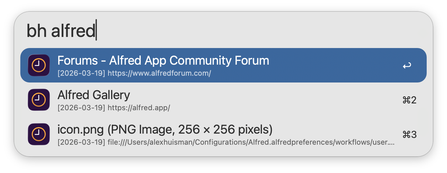 Searching Firefox history