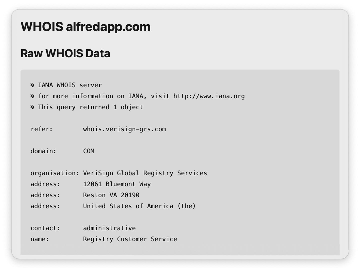 Querying alfredapp.com without summary