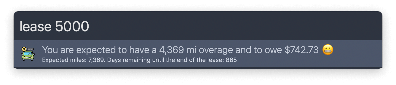 Checking lease mileage