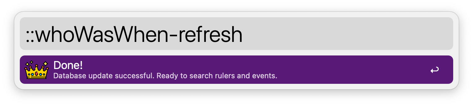 Refresh completed screen