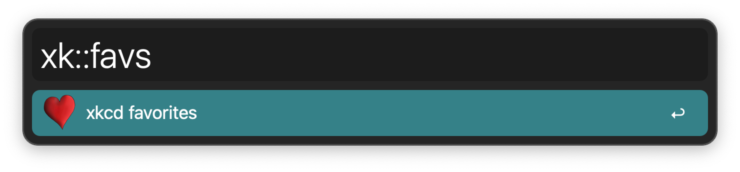 Keyword to show favourites
