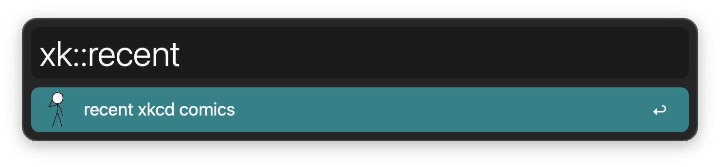 Keyword to show recents