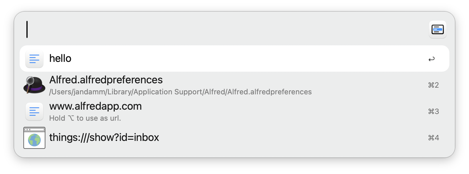 Showing the selection process from multiple items
