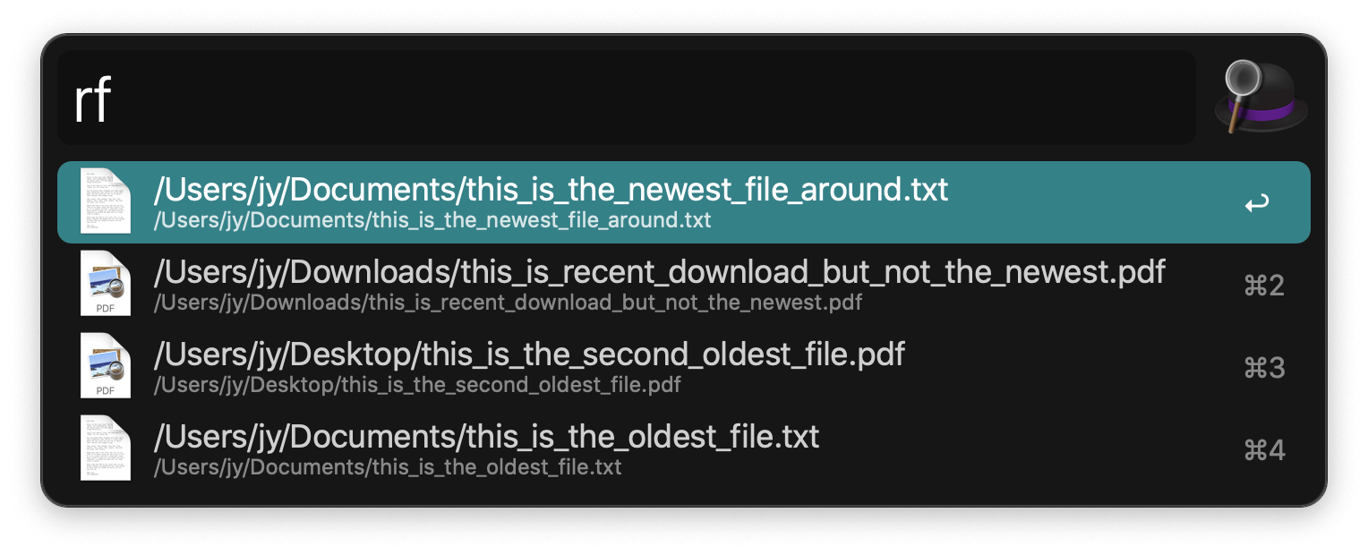 Alfred search for rf