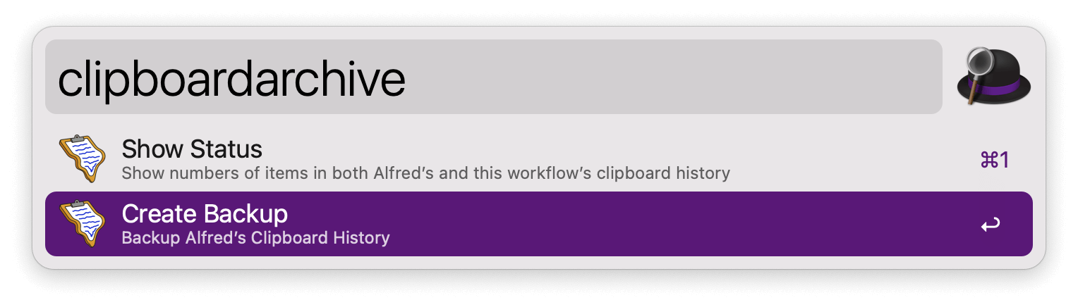 Backup Alfred’s Clipboard History