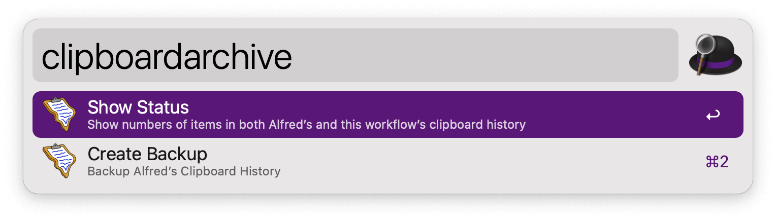 Show clipboard history status