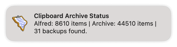 Clipboard history status