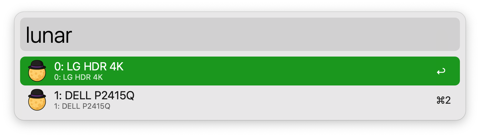 Keyword to list all connected displays