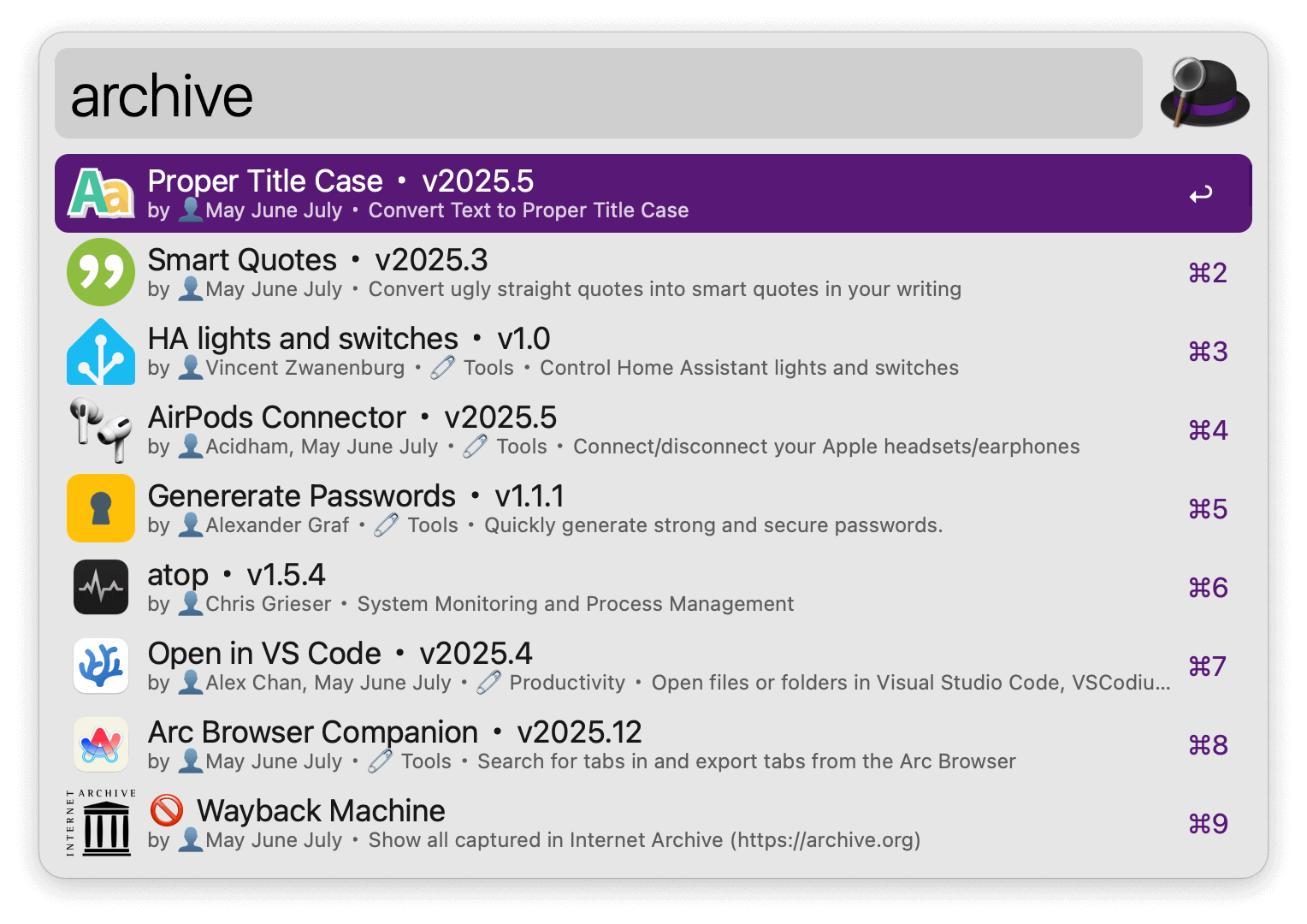 Archive workflows with keyword