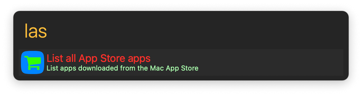 Keyword to list Mac App Store apps