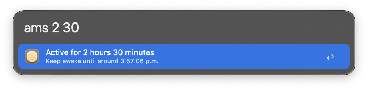 Turning on for 2 hours and 30 minutes