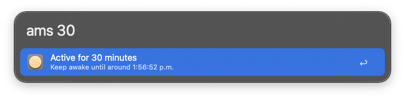 Turning on for 30 minutes