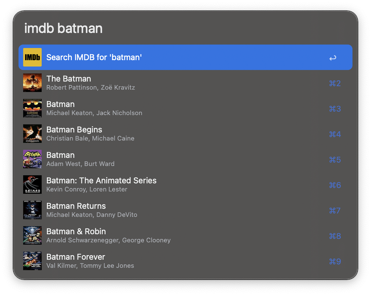 IMDb in-line results