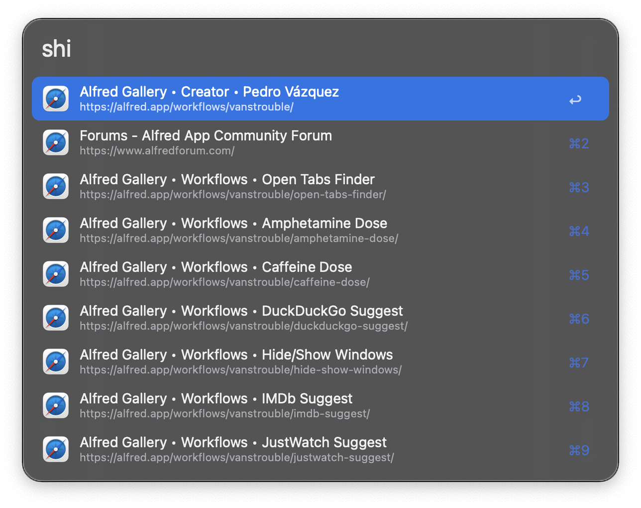 Showing Safary history