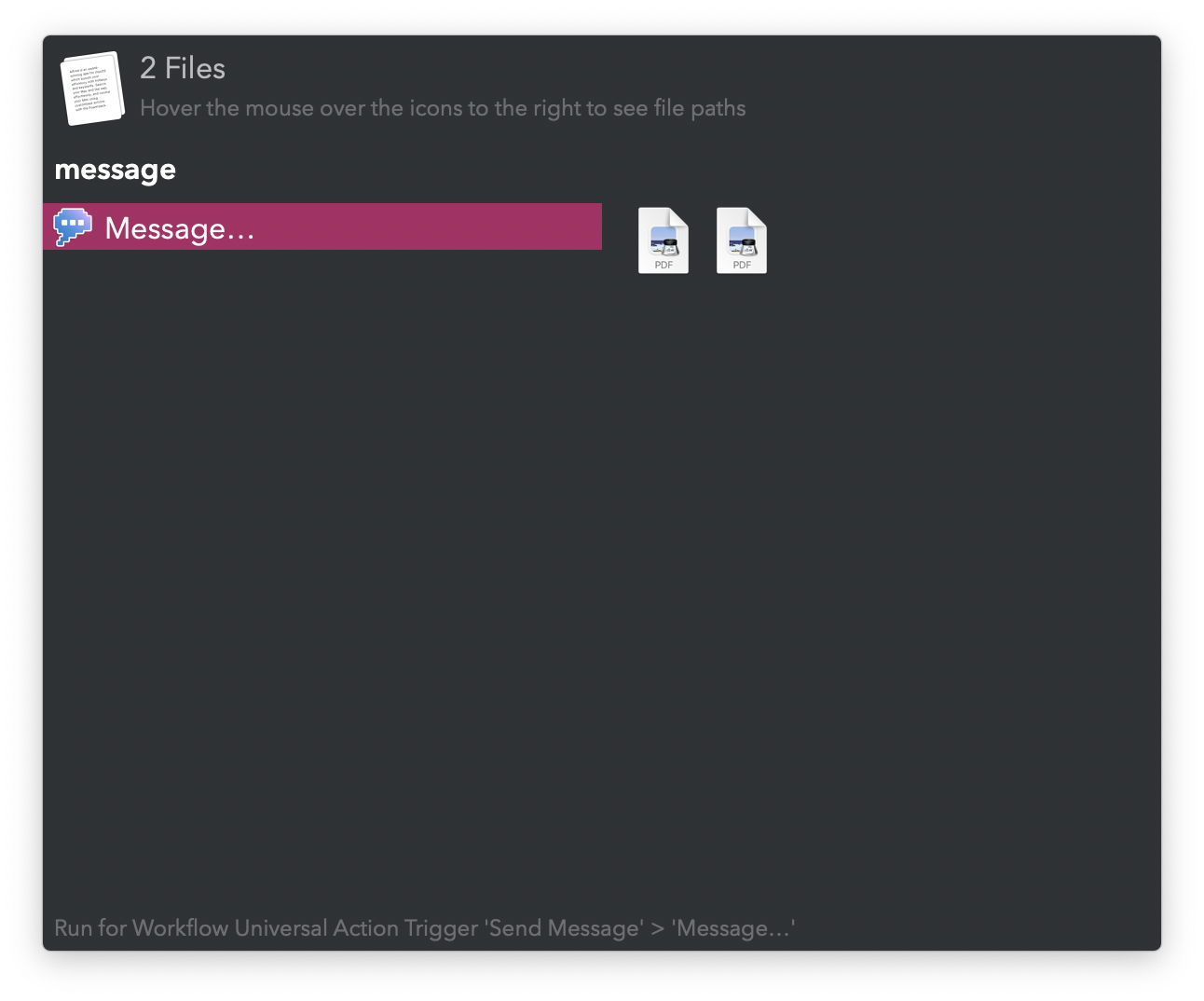 Universal Action to send file