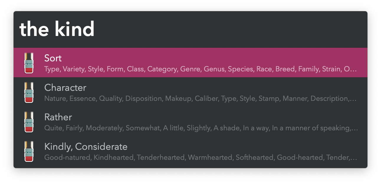 Searching thesaurus