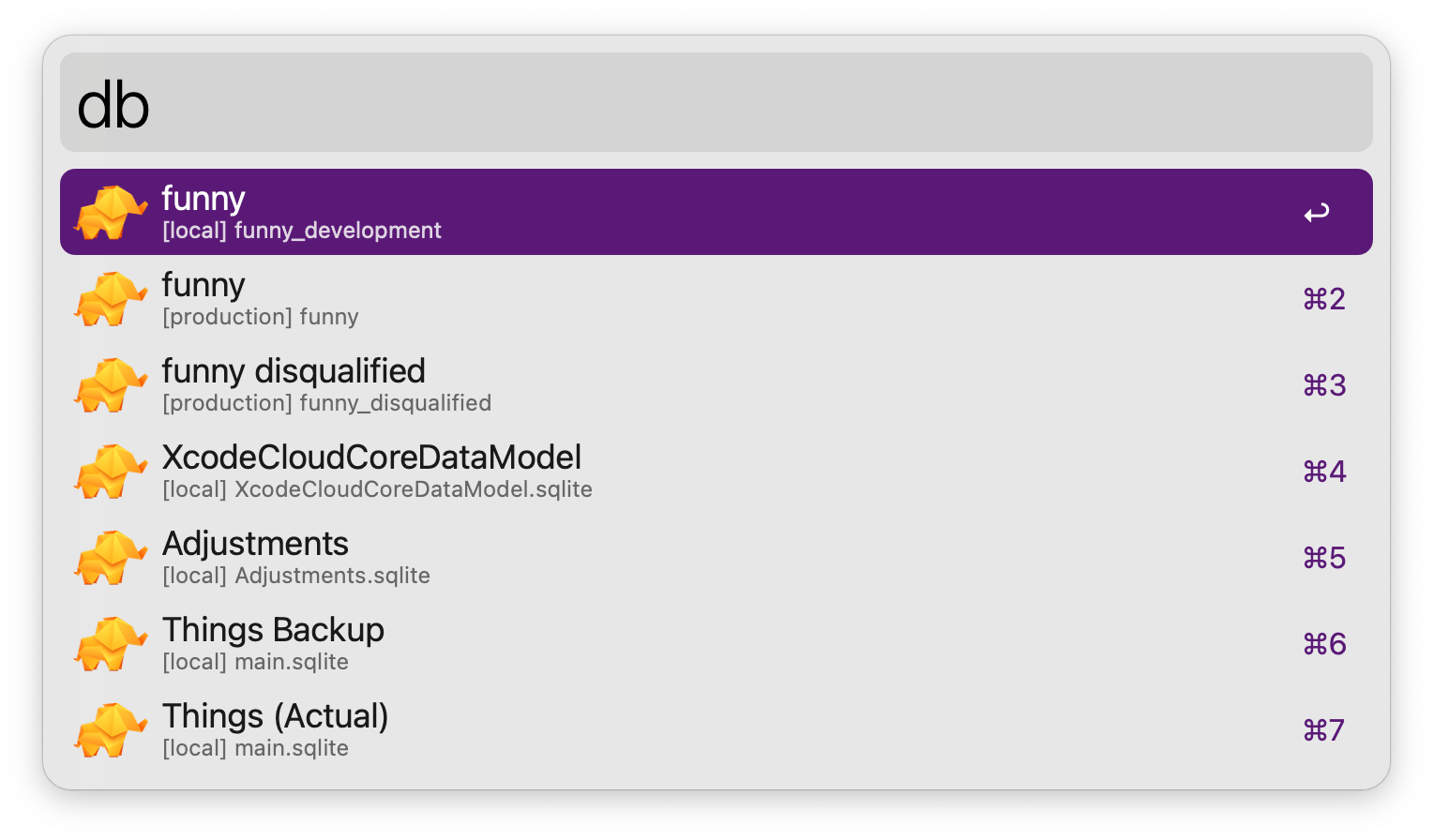 Showing datbase connections