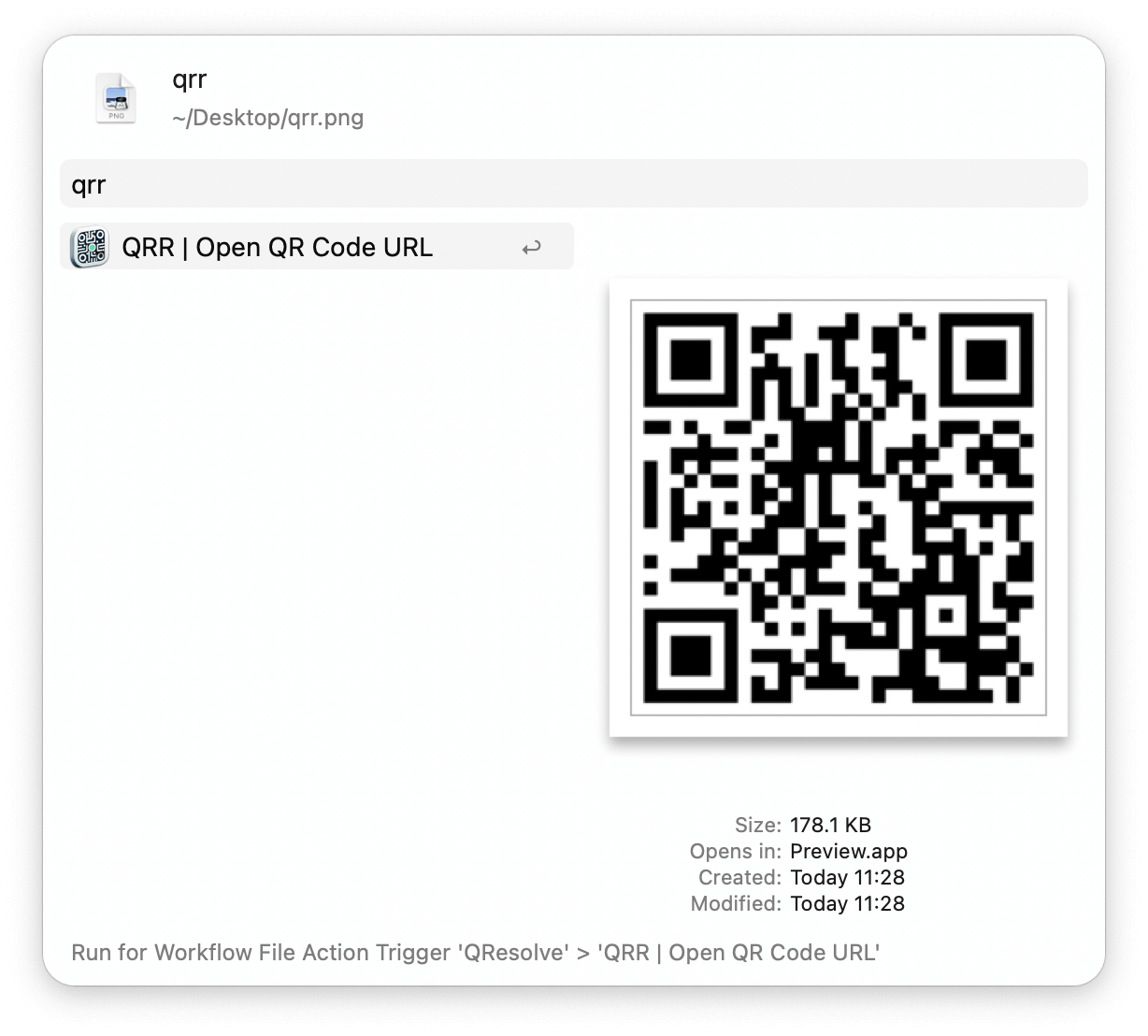 Univresal Action to read QR Code